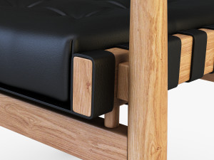 leather chair black 3D Модель