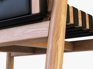 leather chair black 3D Модель