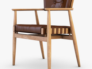 leather chair brown Model 3D