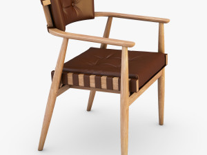 leather chair brown Model 3D