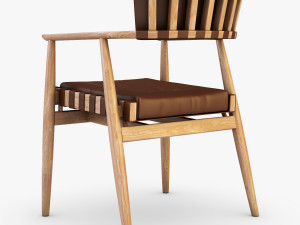 leather chair brown Model 3D