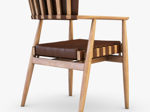 leather chair brown Model 3D