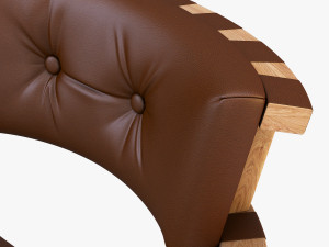 leather chair brown Model 3D
