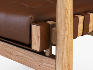 leather chair brown Model 3D