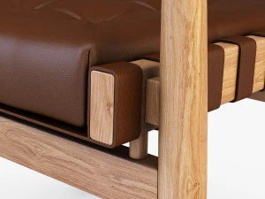 leather chair brown 3D Model