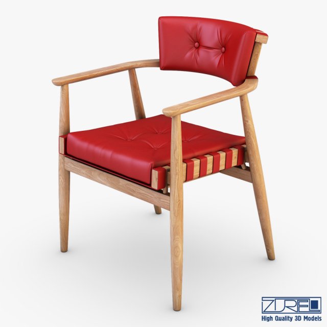 leather chair red 3D Model .c4d .max .obj .3ds .fbx .stl .blend