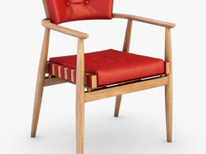 가죽 의자 레드 3D 모델