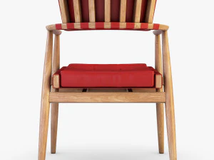 가죽 의자 레드 3D 모델