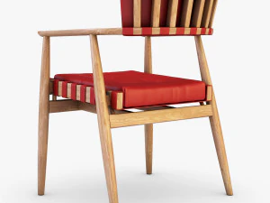 가죽 의자 레드 3D 모델