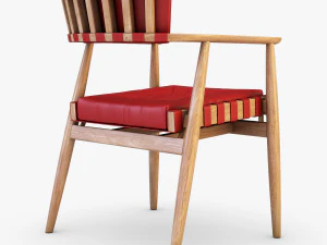 가죽 의자 레드 3D 모델