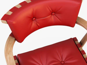 가죽 의자 레드 3D 모델