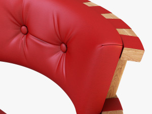 leather chair red 3D Model