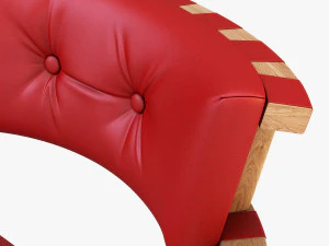 가죽 의자 레드 3D 모델