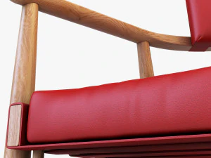 가죽 의자 레드 3D 모델