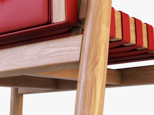 leather chair red 3D Model