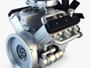 v6 type engine v 1 3D मॉडल