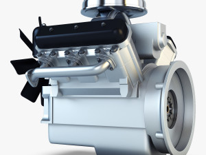 v6 type engine v 1 3D मॉडल