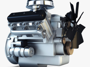 v6 type engine v 1 3D मॉडल