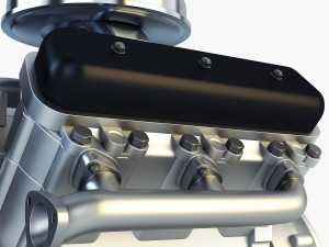 v6 type engine v 1 3D मॉडल
