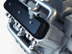 v6 type engine v 1 3D मॉडल