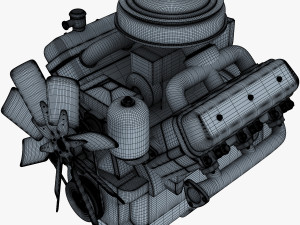 v6 type engine v 1 3D मॉडल