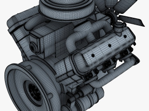 v6 type engine v 1 3D मॉडल