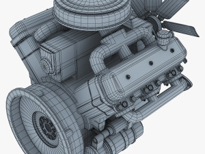 v6 type engine v 1 3D मॉडल