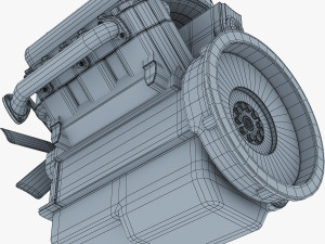 v6 type engine v 1 3D मॉडल