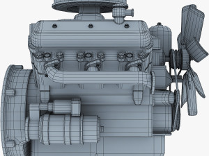 v6 type engine v 1 3D मॉडल