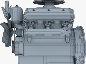 v6 type engine v 1 3D मॉडल