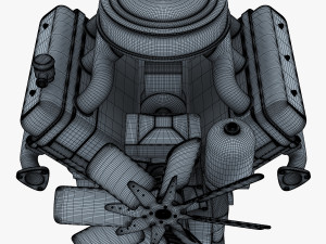 v6 type engine v 1 3D मॉडल