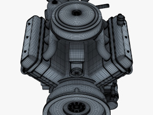 v6 type engine v 1 3D मॉडल