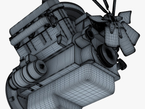 v6 type engine v 1 3D मॉडल