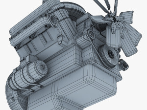 v6 type engine v 1 3D मॉडल