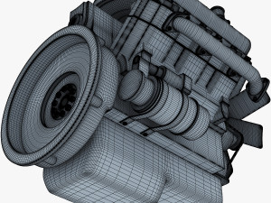 v6 type engine v 1 3D मॉडल