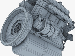 v6 type engine v 1 3D मॉडल