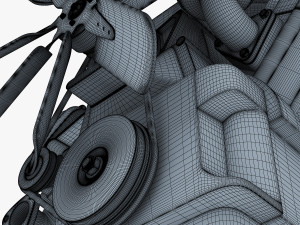 v6 type engine v 1 3D मॉडल