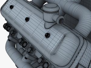 v6 type engine v 1 3D मॉडल
