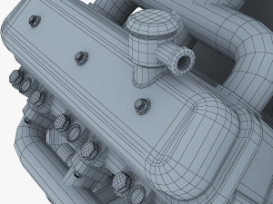 v6 type engine v 1 3D मॉडल