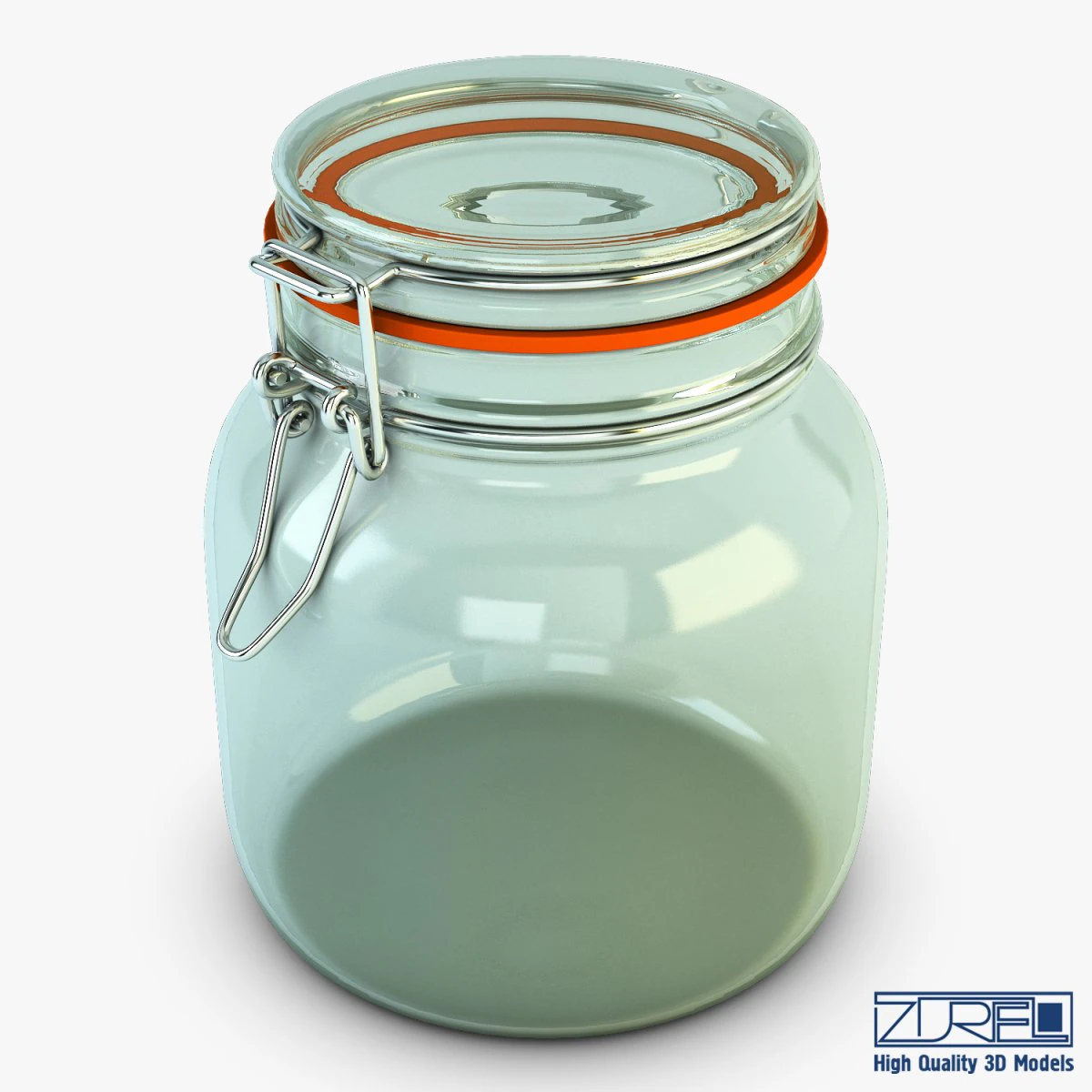 jar hermetic 1 liter v 1 3D Model .c4d .max .obj .3ds .fbx .stl .blend