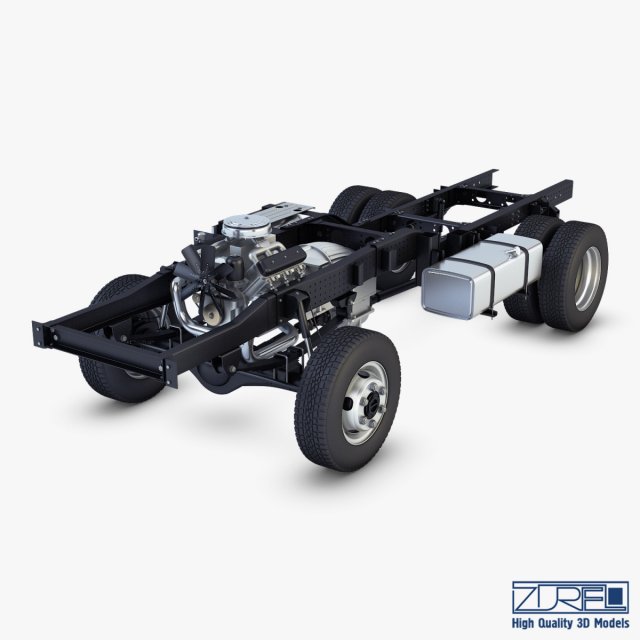truck chassis 4x4 v 1 Modello 3D .c4d .max .obj .3ds .fbx .stl .blend 