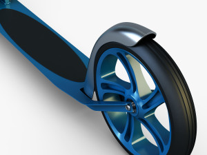 kick scooter blue Model 3D