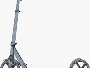 kick scooter blue Model 3D