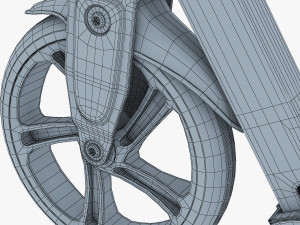 kick scooter blue Model 3D