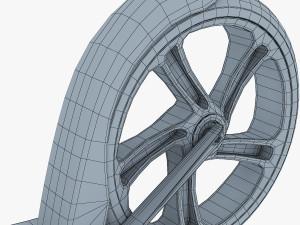 kick scooter blue Model 3D