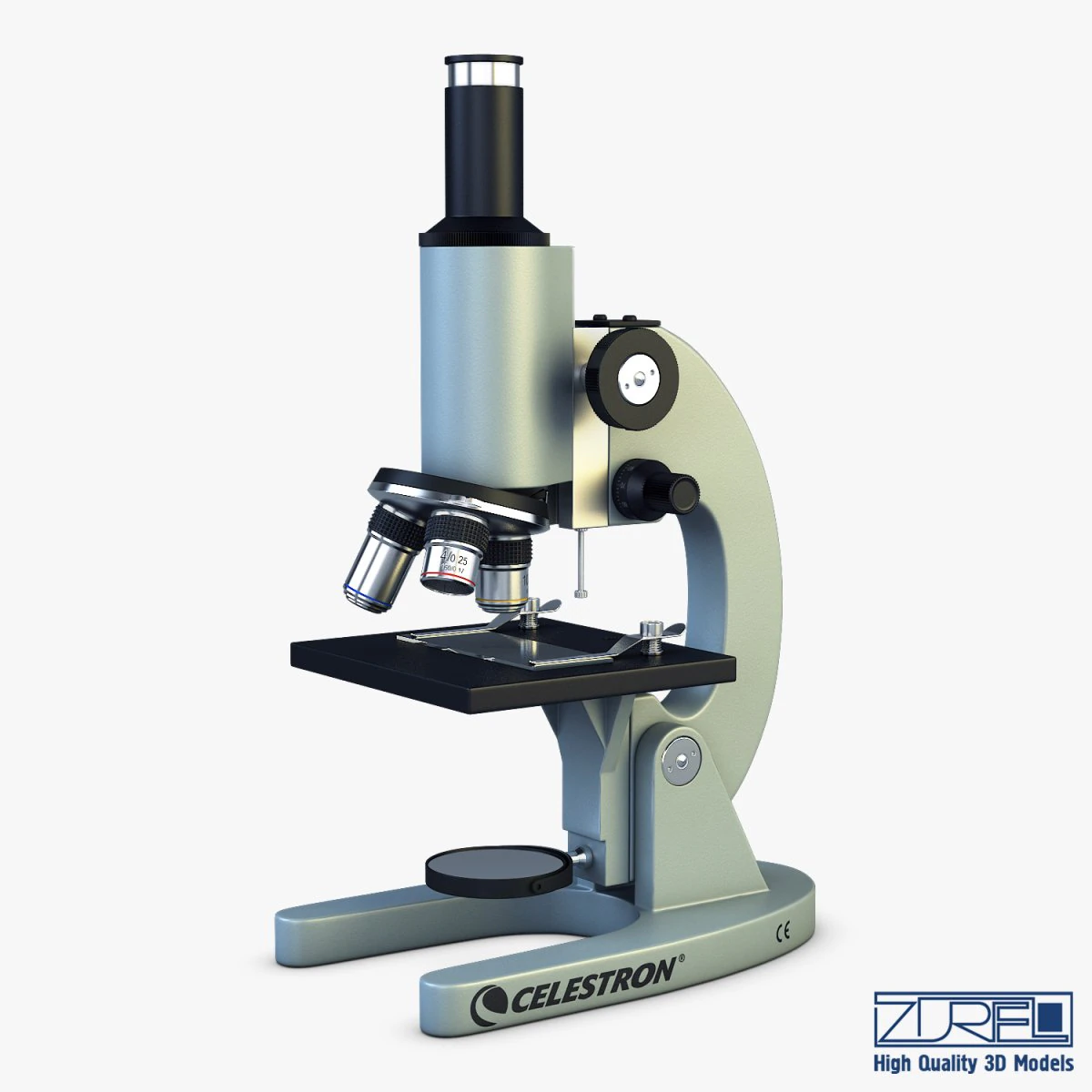 Microscopio biologico da laboratorio Celestron Modello 3D .c4d .max .obj .3ds .fbx .stl .blend 