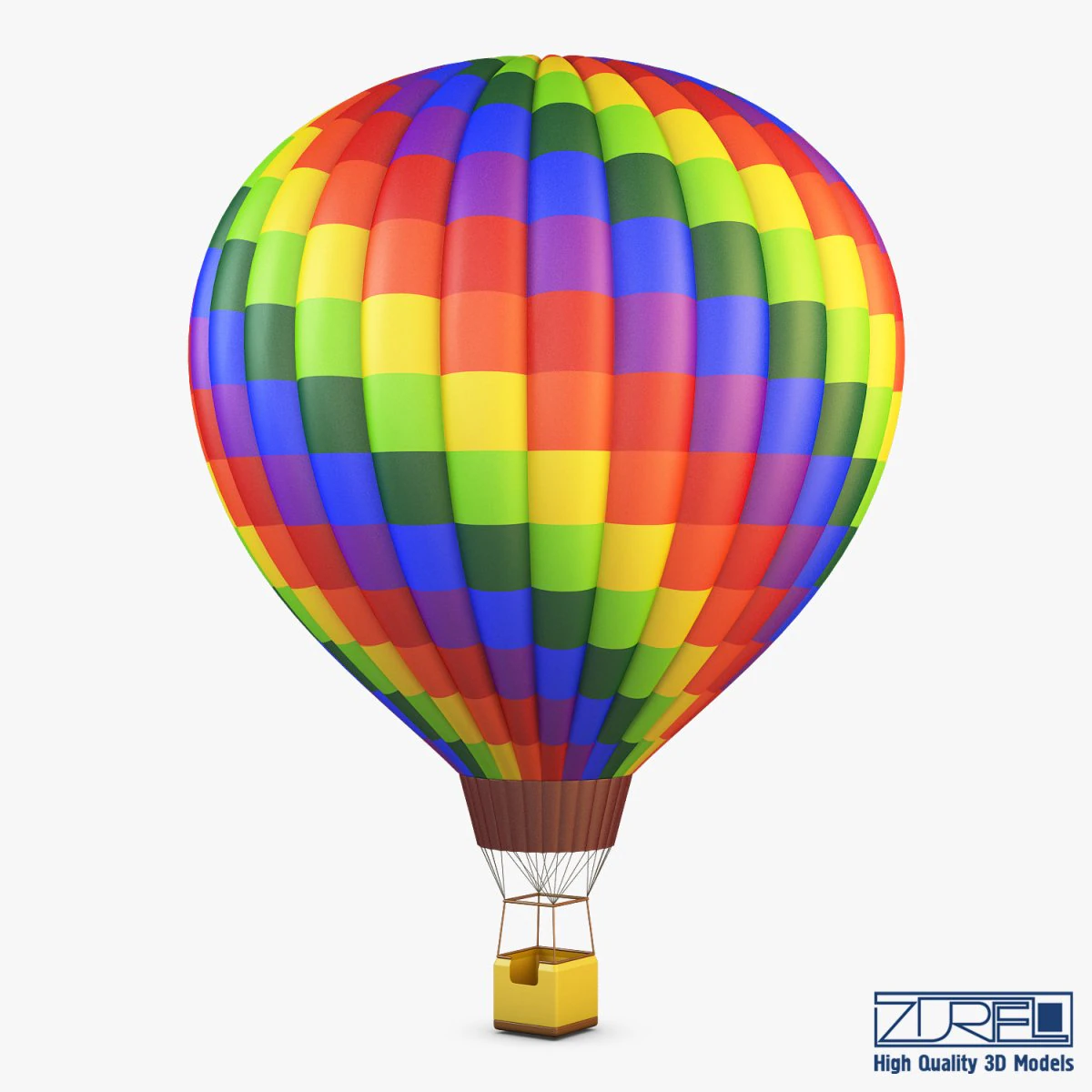 hot air balloon v 1 3D Model .c4d .max .obj .3ds .fbx .stl .blend