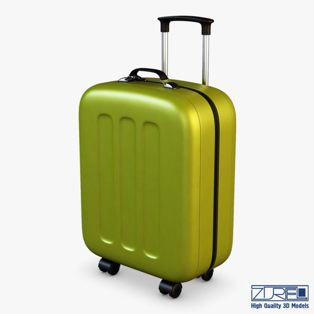 suitcase green v 1 3D Model .c4d .max .obj .3ds .fbx .stl .blend 