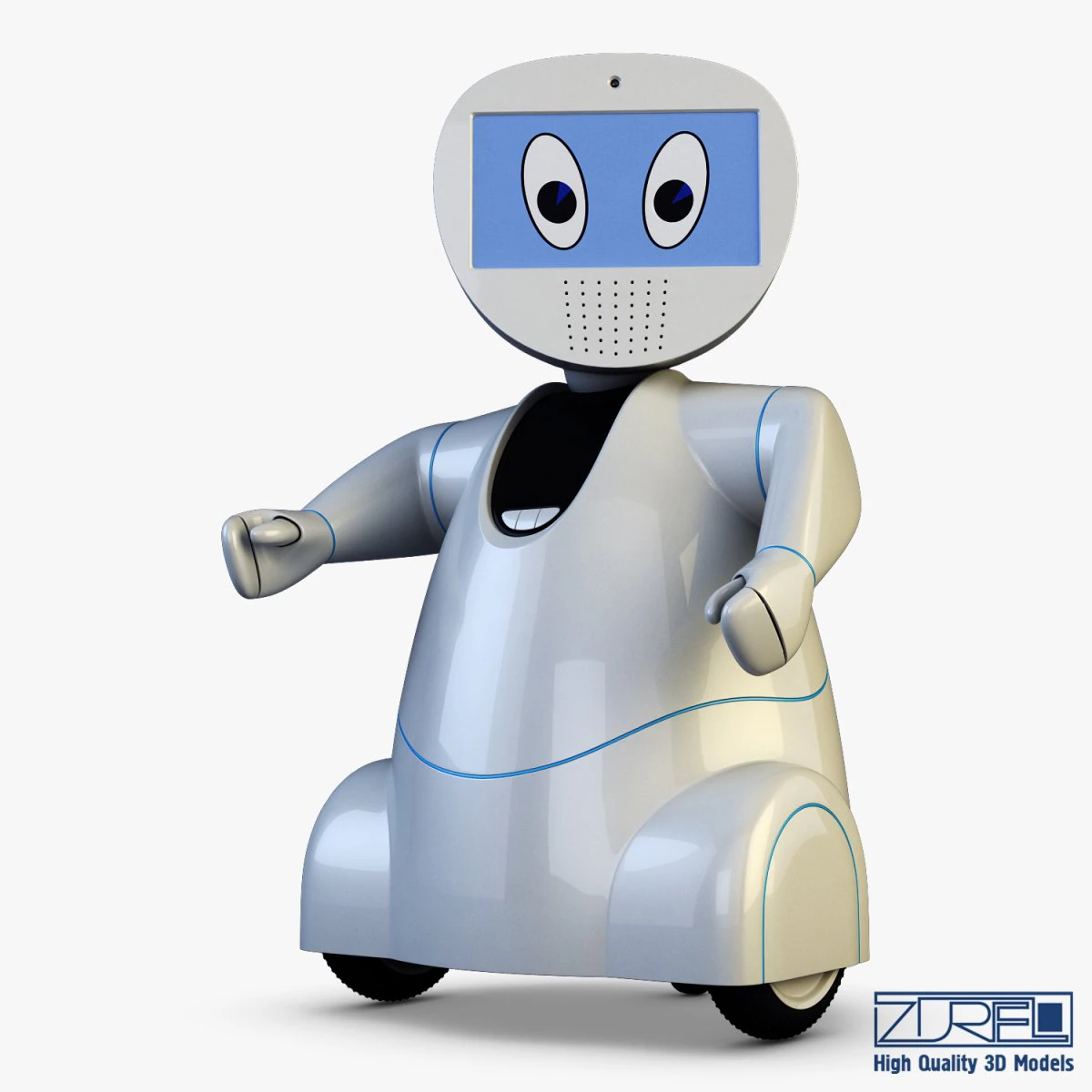 pakati robot assistant white 3D Model .c4d .max .obj .3ds .fbx .stl .blend