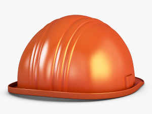hard hat orange v 1 3D Model